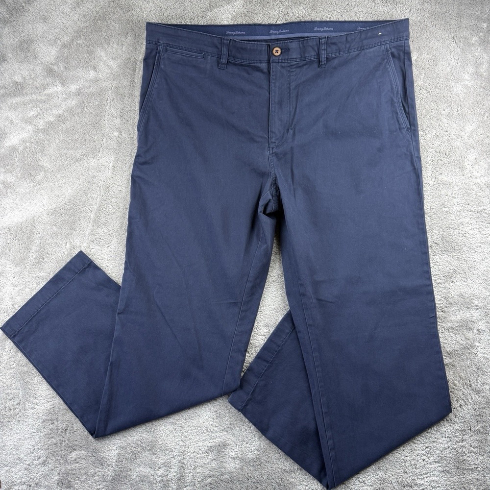Tommy Bahama Pants Mens Chino Stretch Casual TENCEL Blend Navy Size 40x32